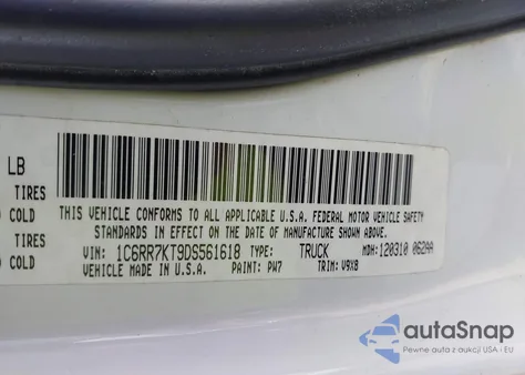 2013 Ram 1500 Express from USA, damaged, VIN 1C6RR7KT9DS561618